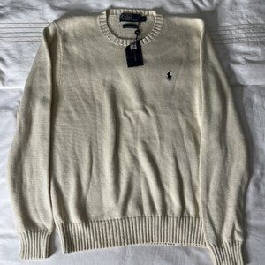 NEW Polo Ralph Lauren Cotton Sweater|Beige-Cream Color|Large Size